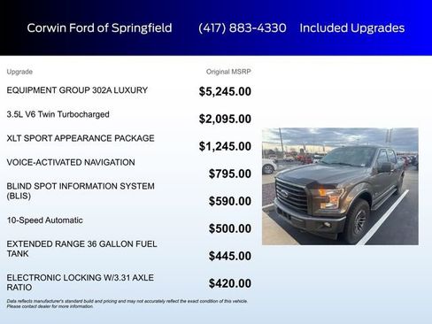 Used 2017 Ford F150 XLT w/ Equipment Group 302A Luxury image 5