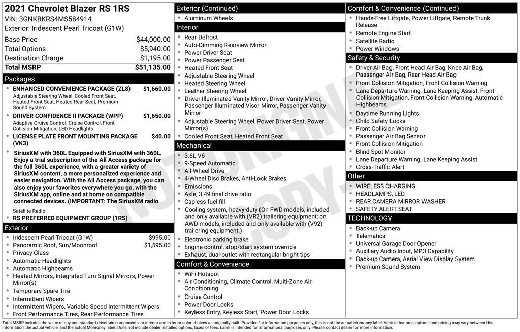 Used 2021 Chevrolet Blazer RS w/ Enhanced Convenience Package AWD/4WD image 23