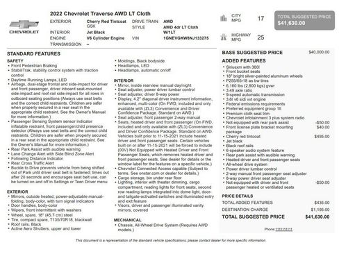 Used 2022 Chevrolet Traverse LT AWD/4WD image 35