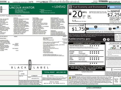 Used 2022 Lincoln Aviator Black Label w/ Dynamic Handling Package image 54