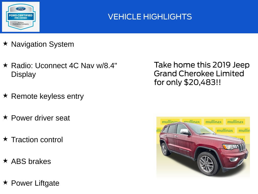 Used 2019 Jeep Grand Cherokee Limited AWD/4WD image 18
