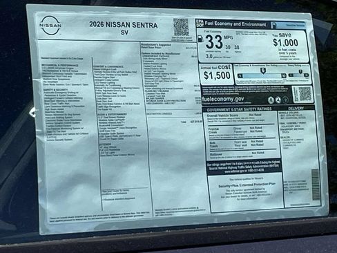 New 2026 Nissan Sentra SV w/ SV Convenience Package FWD image 2