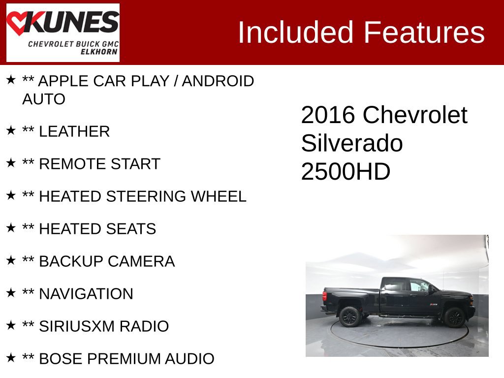 Used 2016 Chevrolet Silverado 2500 LT w/ Midnight Edition AWD/4WD image 2