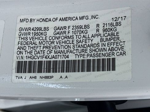 Certified 2018 Honda Accord EX image 30