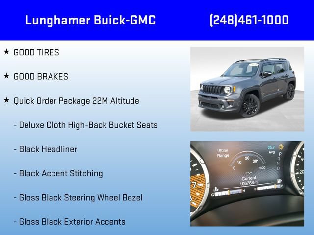 Used 2022 Jeep Renegade Altitude w/ Sun/Sound Group AWD/4WD image 6