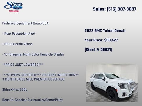 Used 2022 GMC Yukon Denali AWD/4WD image 27