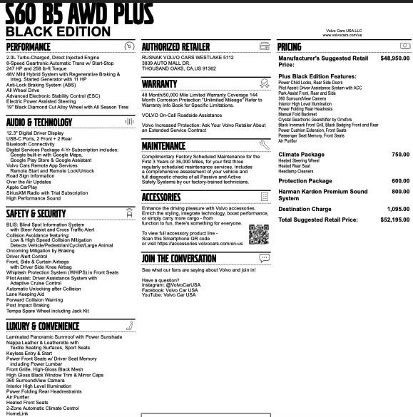 Used 2024 Volvo S60 B5 Plus w/ Climate Package AWD/4WD image 2