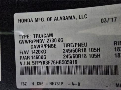 Used 2017 Honda Ridgeline RTL-E image 40
