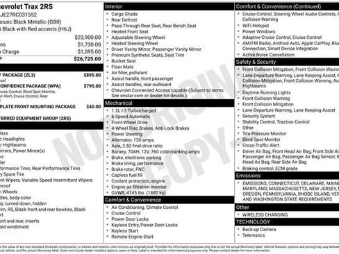 Used 2024 Chevrolet Trax RS w/ Sunroof Package image 42