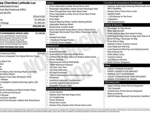 Used 2021 Jeep Cherokee Latitude Lux w/ Comfort/Convenience Group AWD/4WD image 33