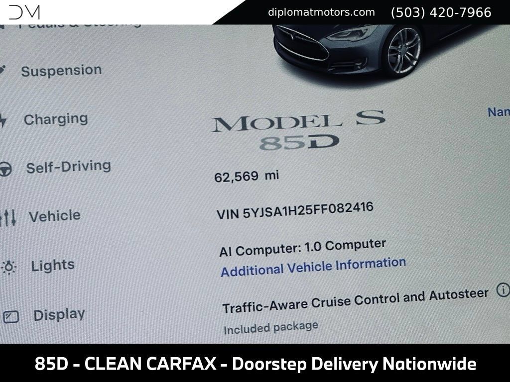 Used 2015 Tesla Model S 85D AWD/4WD image 37