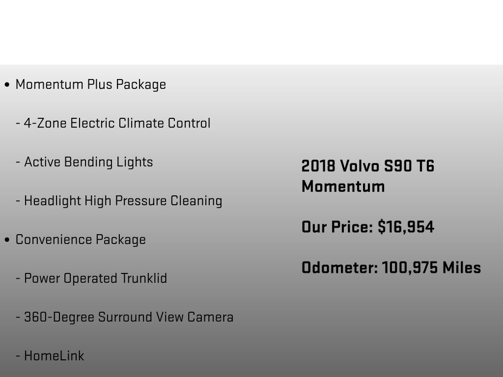 Used 2018 Volvo S90 T6 Momentum w/ Convenience Package AWD/4WD image 6
