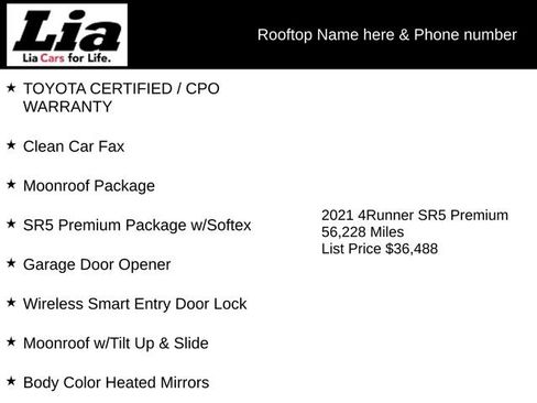 Used 2021 Toyota 4Runner SR5 Premium w/ Moonroof Package image 2