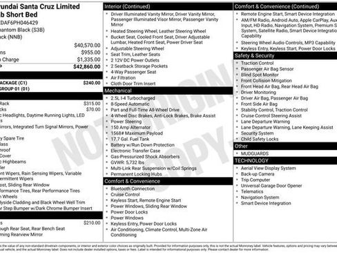 Used 2023 Hyundai Santa Cruz Limited w/ Cargo Package image 10