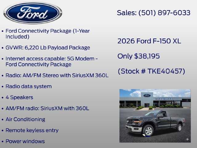 New 2026 Ford F150 XL w/ Equipment Group 103A High RWD image 12