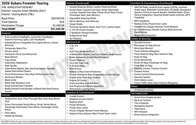 Certified 2026 Subaru Forester Touring AWD/4WD image 37