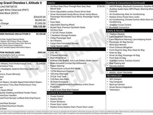 New 2025 Jeep Grand Cherokee L Altitude RWD image 4