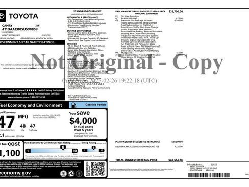 Used 2025 Toyota Camry XLE w/ Premium Plus Package FWD image 2