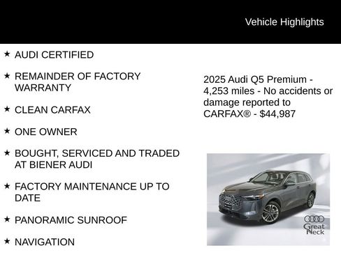 Certified 2025 Audi Q5 Premium w/ Convenience Package image 10