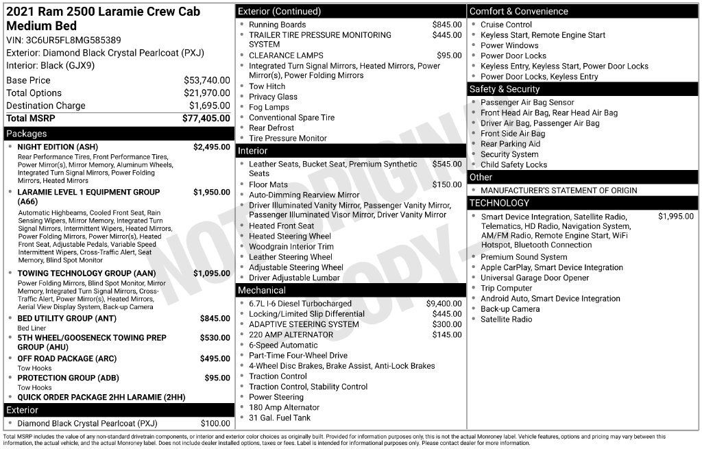 Used 2021 RAM 2500 Laramie w/ Night Edition AWD/4WD image 2
