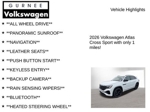 New 2026 Volkswagen Atlas Cross Sport SEL R-Line AWD/4WD image 7