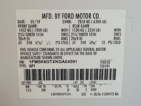 Used 2019 Ford Explorer Sport w/ Equipment Group 401A AWD/4WD image 33