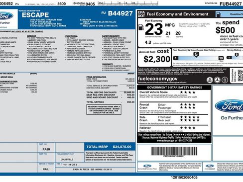 Used 2015 Ford Escape Titanium AWD/4WD image 3