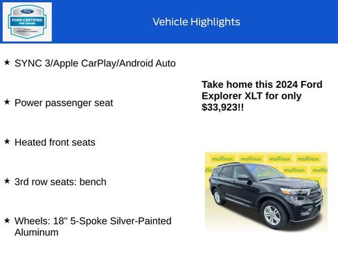 Certified 2024 Ford Explorer XLT AWD/4WD image 18