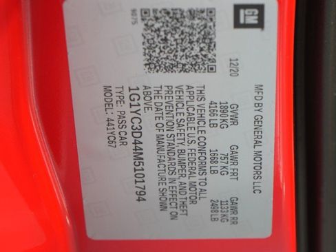 Used 2021 Chevrolet Corvette Stingray Premium Conv w/ Z51 Performance Package image 33