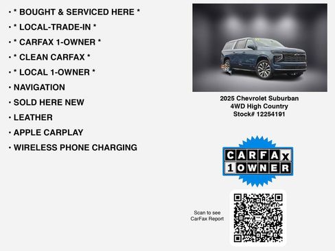Used 2025 Chevrolet Suburban High Country AWD/4WD image 7