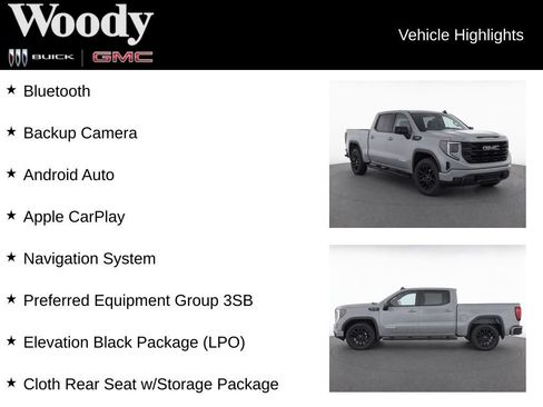 Used 2024 GMC Sierra 1500 Elevation w/ LPO, Elevation Black Package AWD/4WD image 3