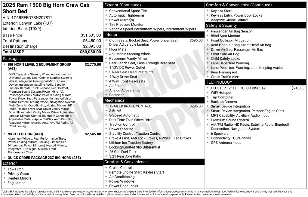 Used 2025 RAM 1500 Big Horn AWD/4WD image 6