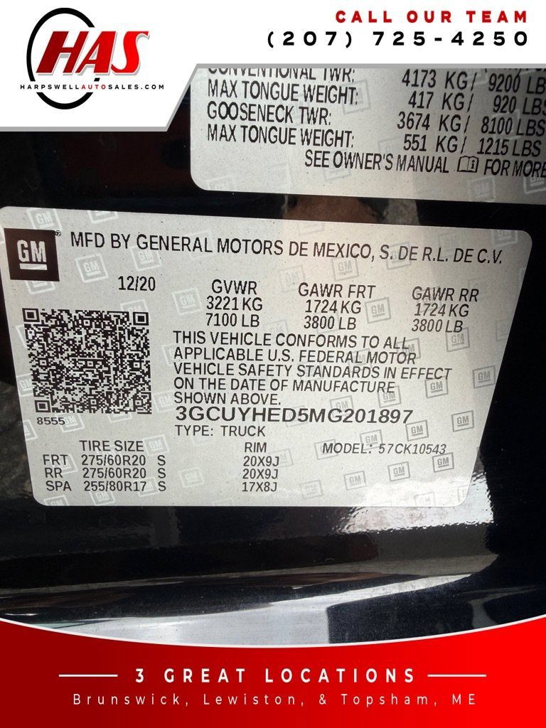 Used 2021 Chevrolet Silverado 1500 High Country AWD/4WD image 17