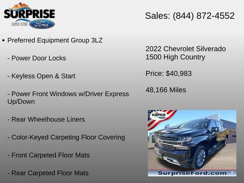 Used 2022 Chevrolet Silverado 1500 High Country w/ Technology Package AWD/4WD image 12