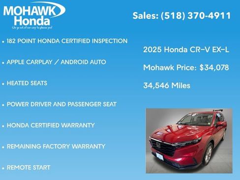 Certified 2025 Honda CR-V EX-L image 16