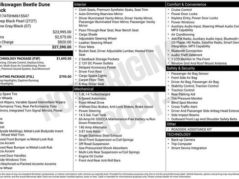 Used 2017 Volkswagen Beetle 1.8T Dune w/ Dune Technology Package FWD image 6