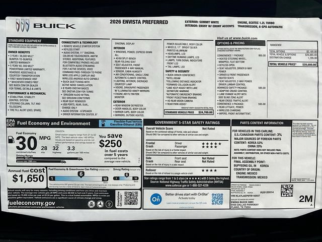 New 2026 Buick Envista Preferred w/ Convenience I Package FWD image 21
