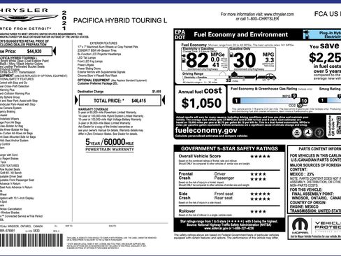 Used 2021 Chrysler Pacifica Touring-L FWD image 3