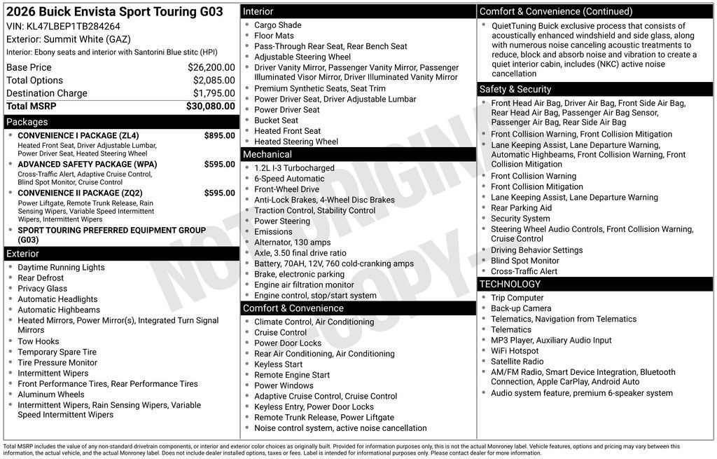 New 2026 Buick Envista Sport Touring w/ Convenience I Package FWD image 16