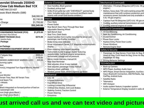 Used 2022 Chevrolet Silverado 2500 Custom w/ Custom Convenience Package AWD/4WD image 1