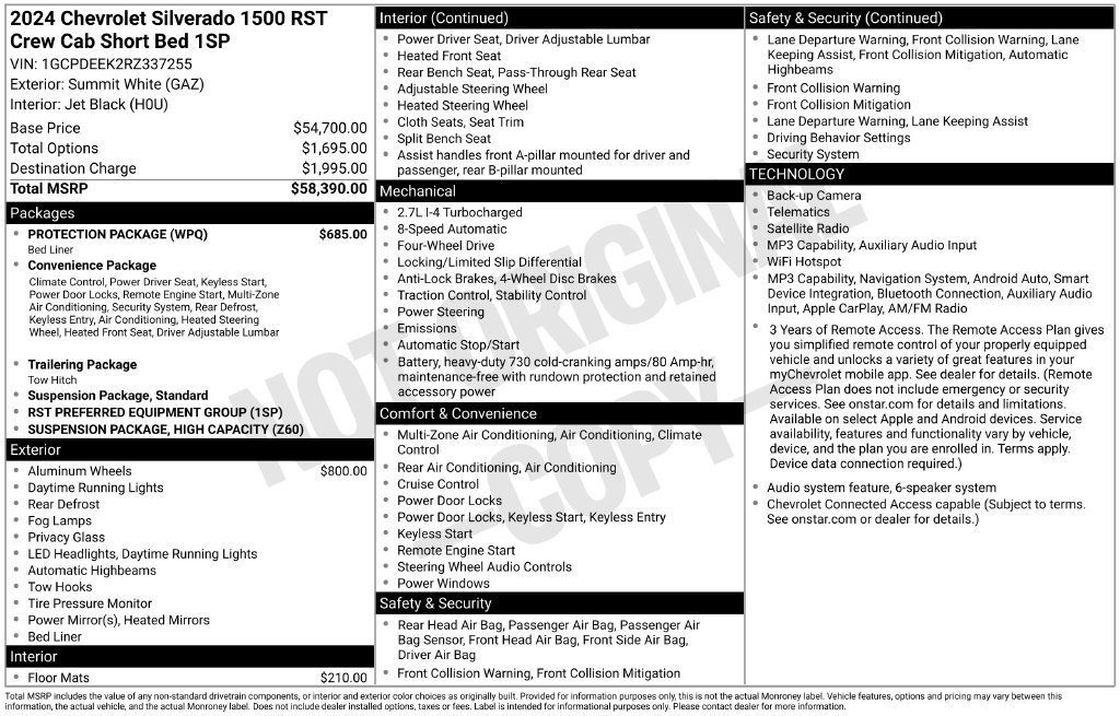 Used 2024 Chevrolet Silverado 1500 RST w/ Protection Package AWD/4WD image 25