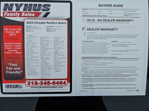 Used 2025 Chrysler Pacifica Select image 57