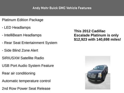 Used 2012 Cadillac Escalade Platinum AWD/4WD image 12