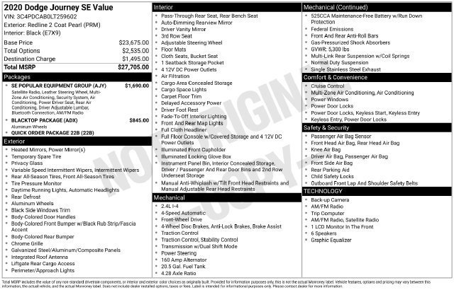 Used 2020 Dodge Journey SE w/ SE Popular Equipment Group FWD image 32