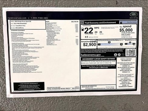 New 2025 Land Rover Range Rover Sport SE image 12