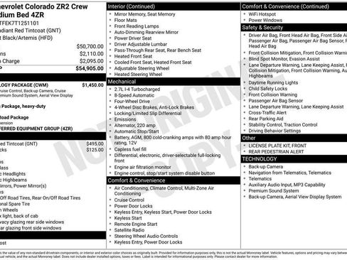 New 2026 Chevrolet Colorado ZR2 w/ Technology Package AWD/4WD image 2