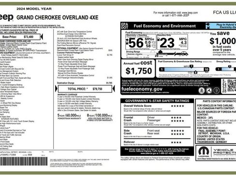 Used 2024 Jeep Grand Cherokee Overland w/ Luxury Tech Group IV AWD/4WD image 5