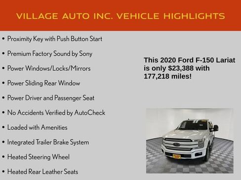 Used 2020 Ford F150 Lariat w/ Equipment Group 502A Luxury image 14