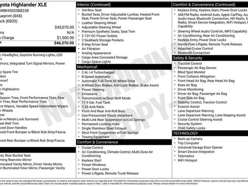 Used 2025 Toyota Highlander XLE AWD/4WD image 36
