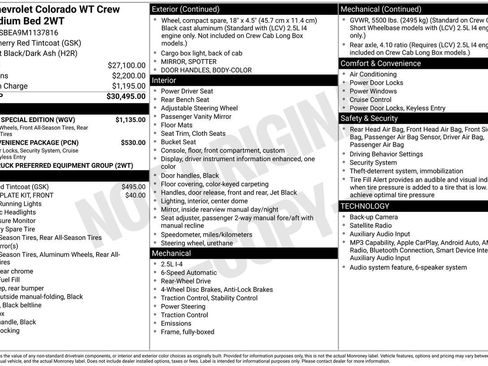 Used 2021 Chevrolet Colorado W/T w/ Custom Special Edition RWD image 29